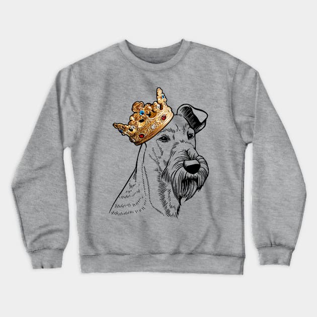 Irish Terrier Dog King Queen Wearing Crown Crewneck Sweatshirt by millersye